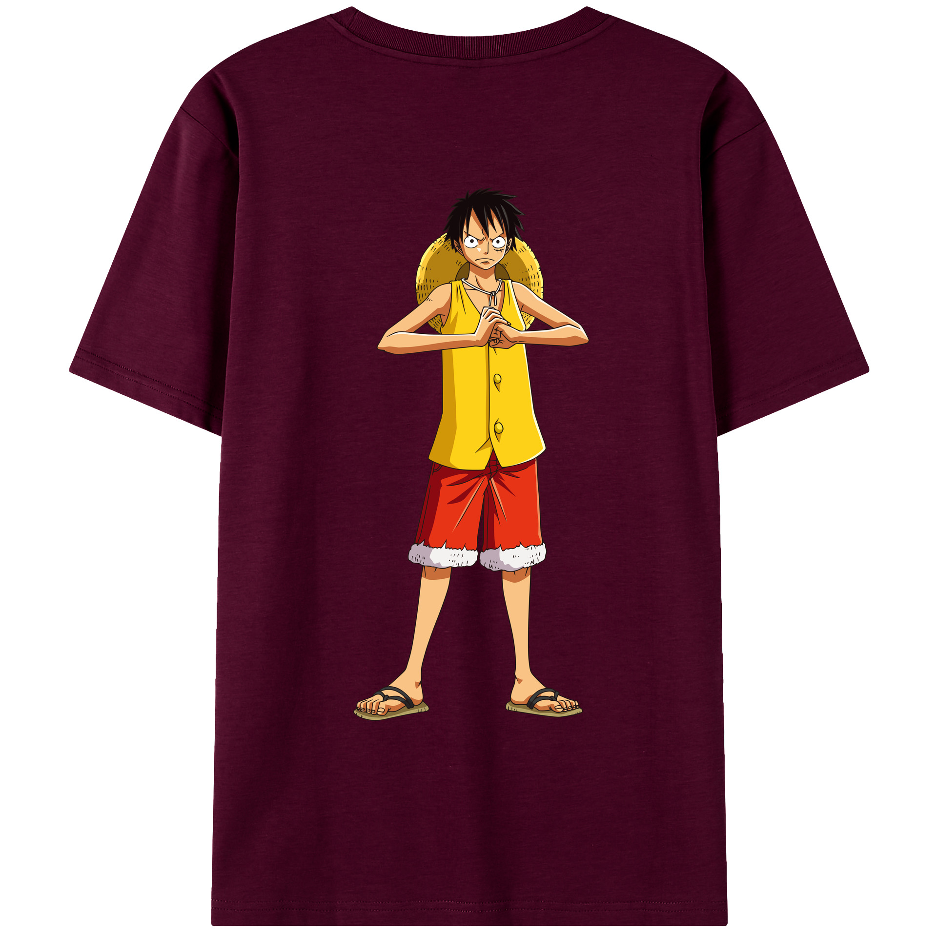 ワンピース モンキー・D・ルフィ ONE PIECE Monkey D. Luffy レディース半袖Tシャツ(バックプリント)